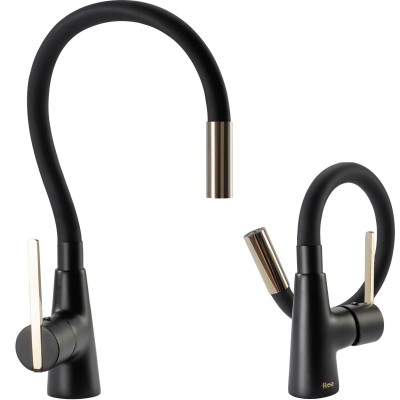 Смеситель для кухни REA ICON GOLD BLACK 