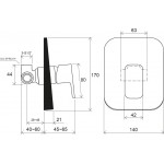 Смеситель для душа скрытого монтажа Ravak 10° Free TD F 062,00
