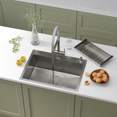 Мойка кухонная Roxen Simple с коландером и дозатором 65х48